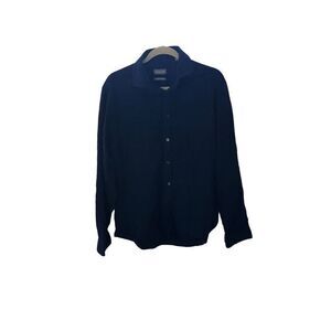 Michael Kors 16 34/35 Size Large (L) Long Sleeve Button Navy